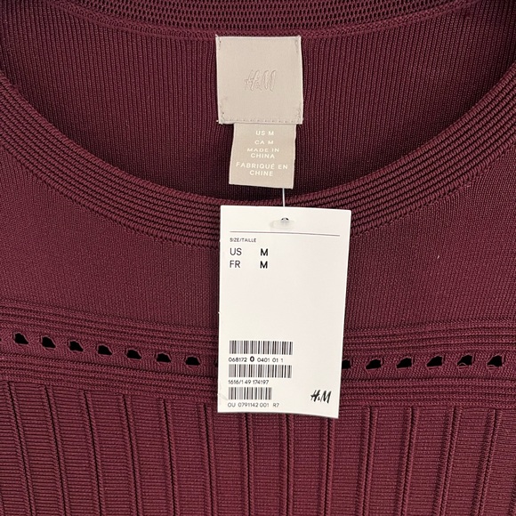 H&M knit dress medium, gorgeous burgundy brand new never worn - Picture 8 of 8